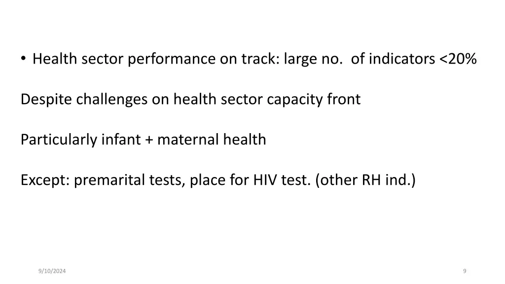 health sector performance on track large