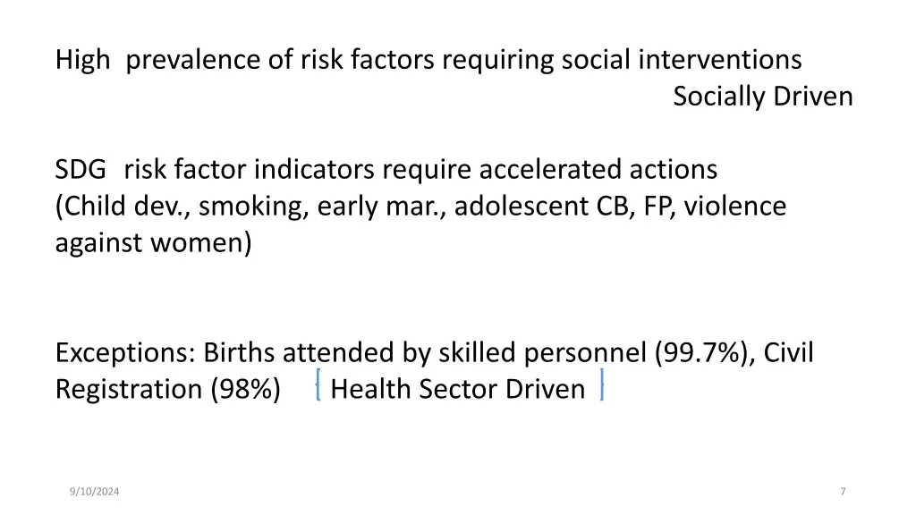 high prevalence of risk factors requiring social