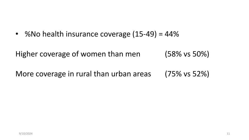 no health insurance coverage 15 49 44