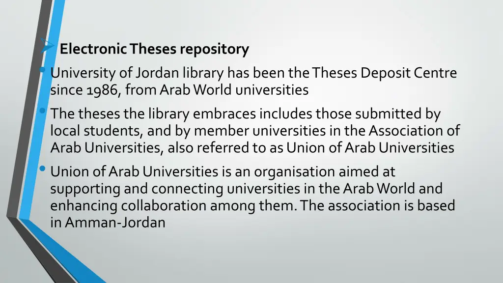 electronic theses repository university of jordan