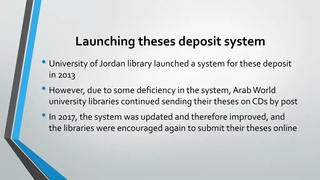 launching theses deposit system university