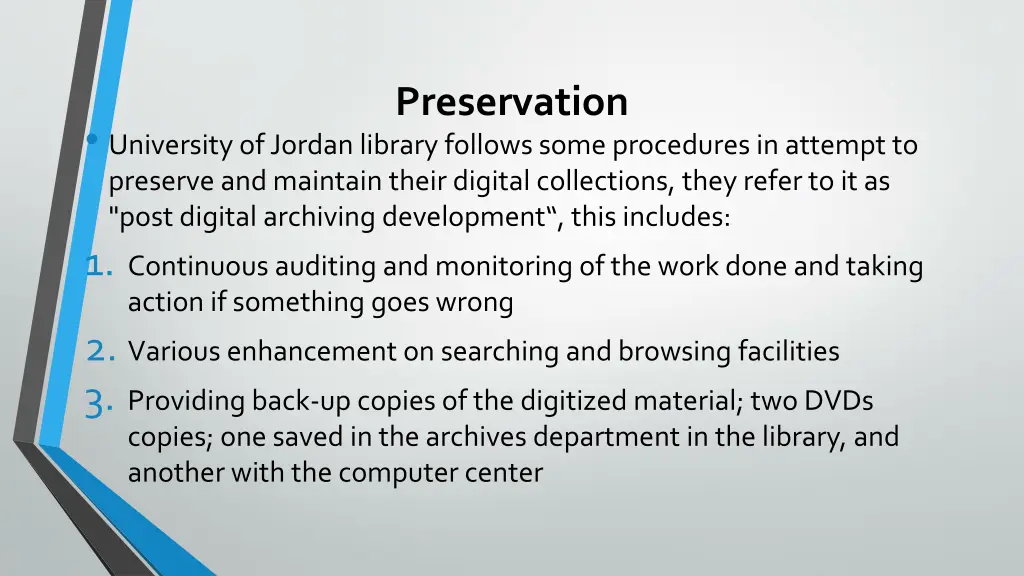 preservation