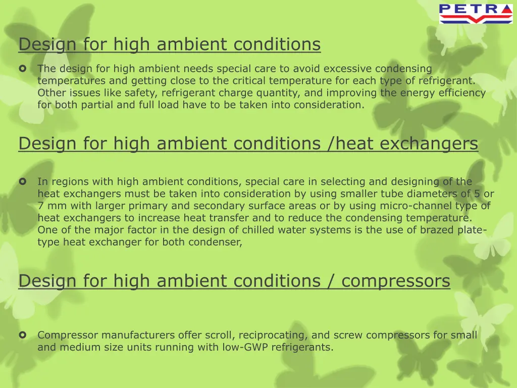 design for high ambient conditions