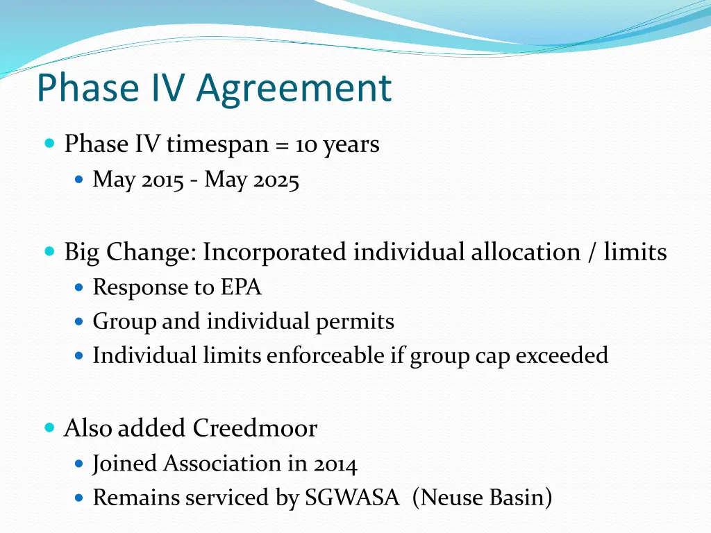 phase iv agreement