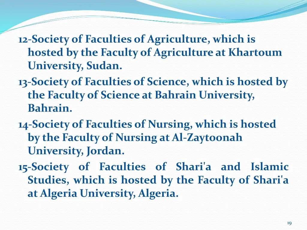 12 society of faculties of agriculture which