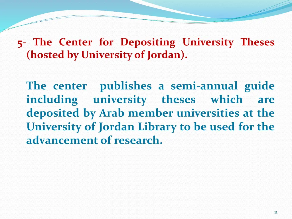 5 the center for depositing university theses