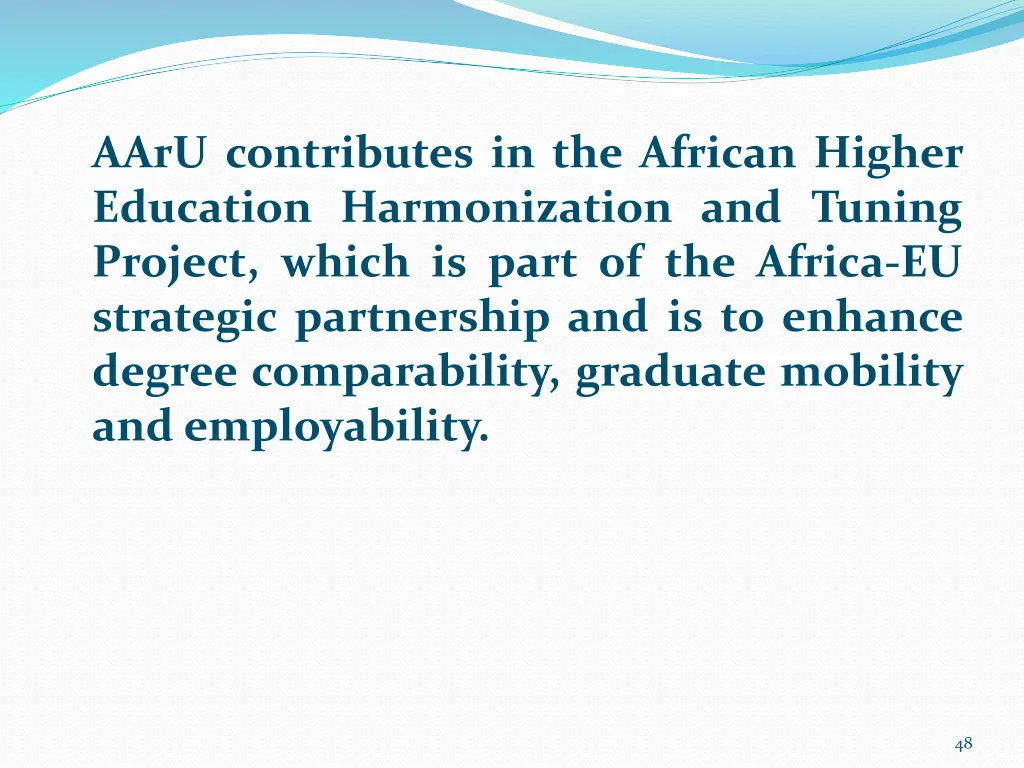 aaru contributes in the african higher education