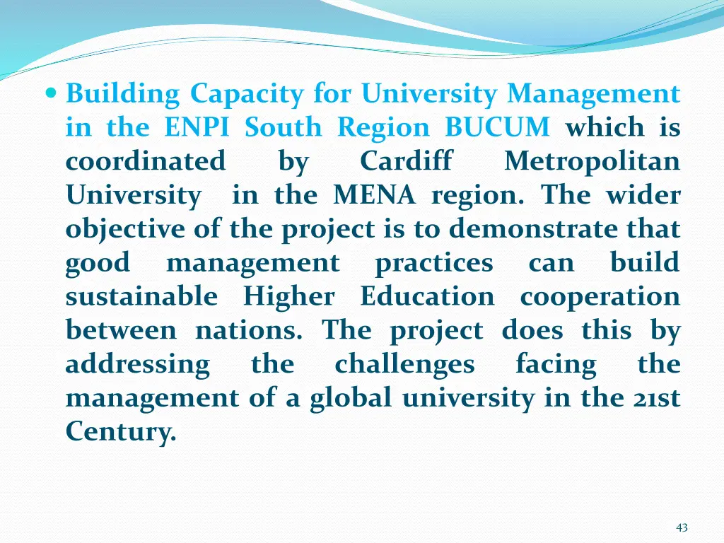 building capacity for university management