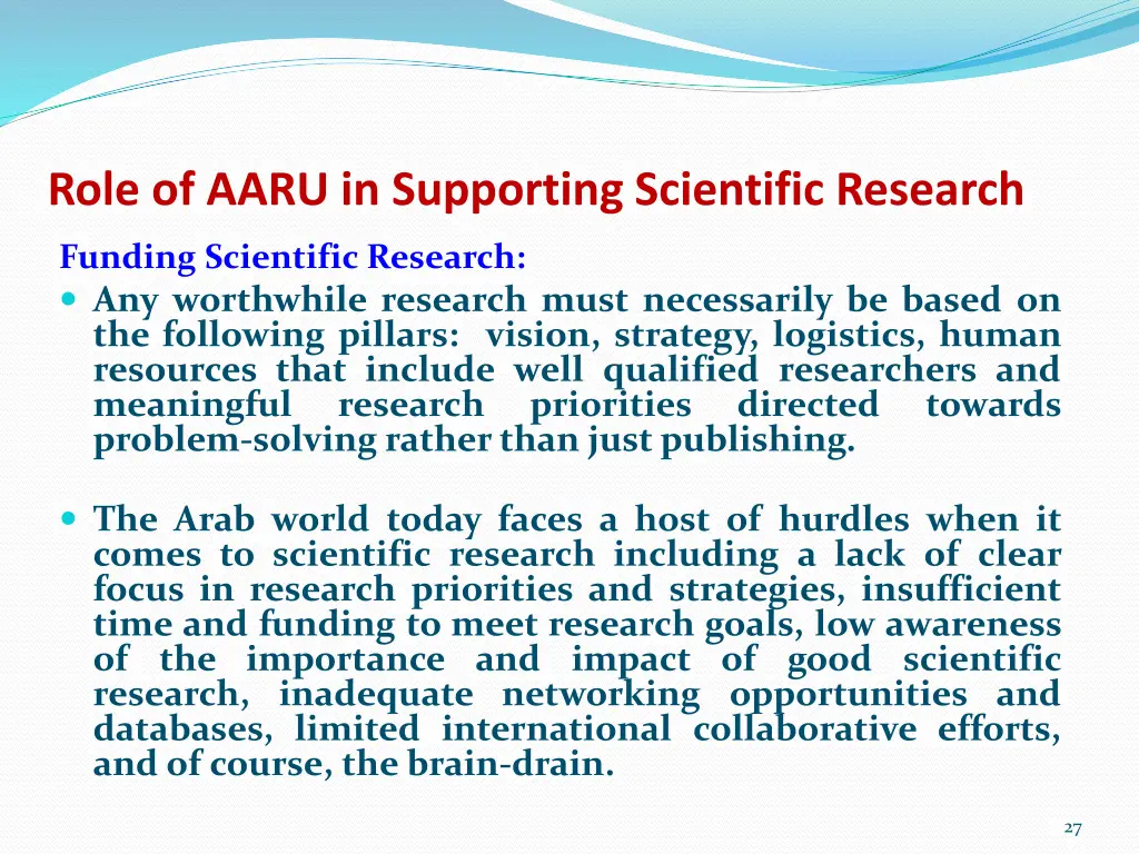 role of aaru in supporting scientific research