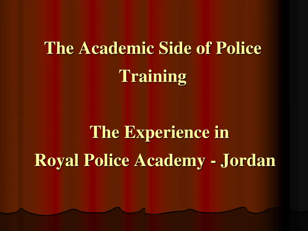 the academic side of police training