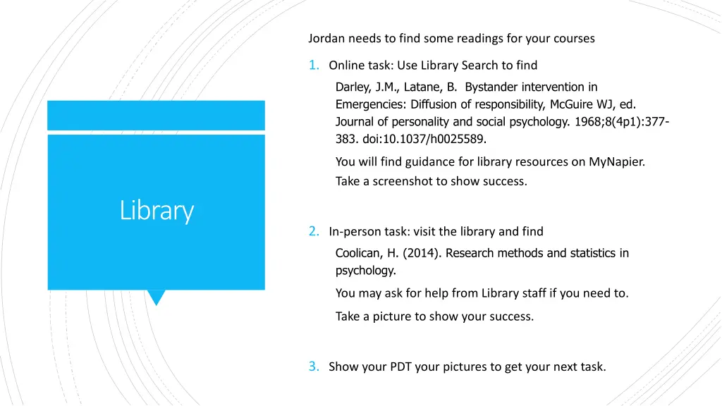 jordan needs to find some readings for your 1