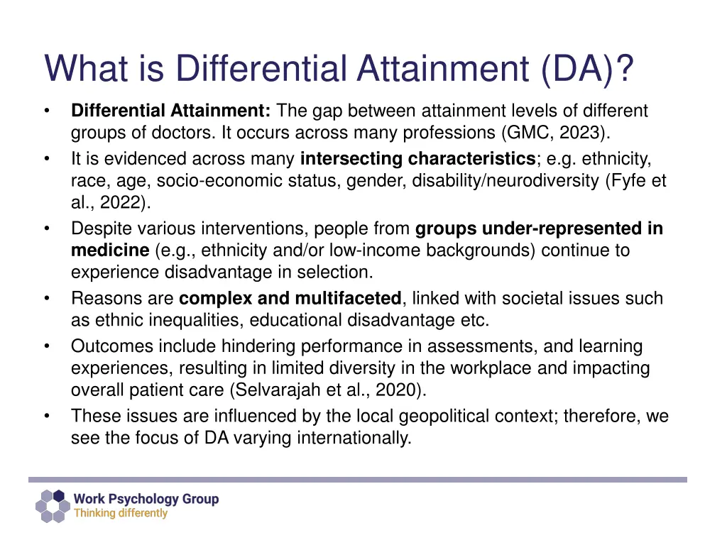 what is differential attainment da