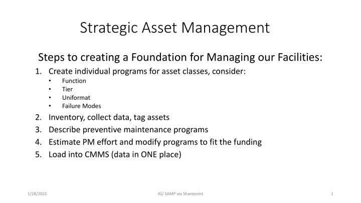 strategic asset management