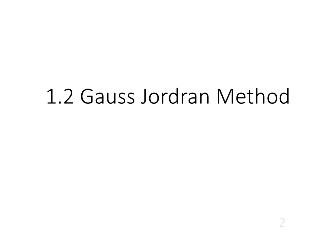 1 2 gauss jordran method