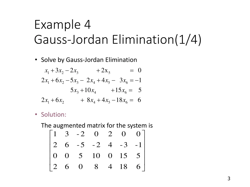 example 4 gauss jordan elimination 1 4