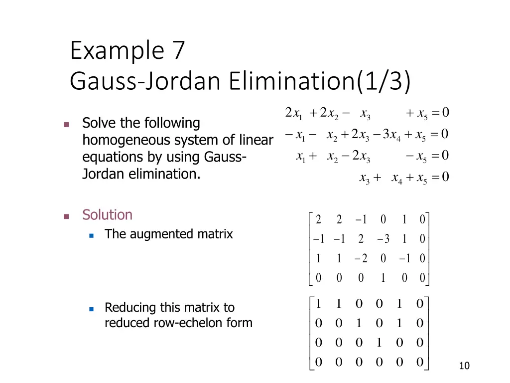 example 7 gauss jordan elimination 1 3