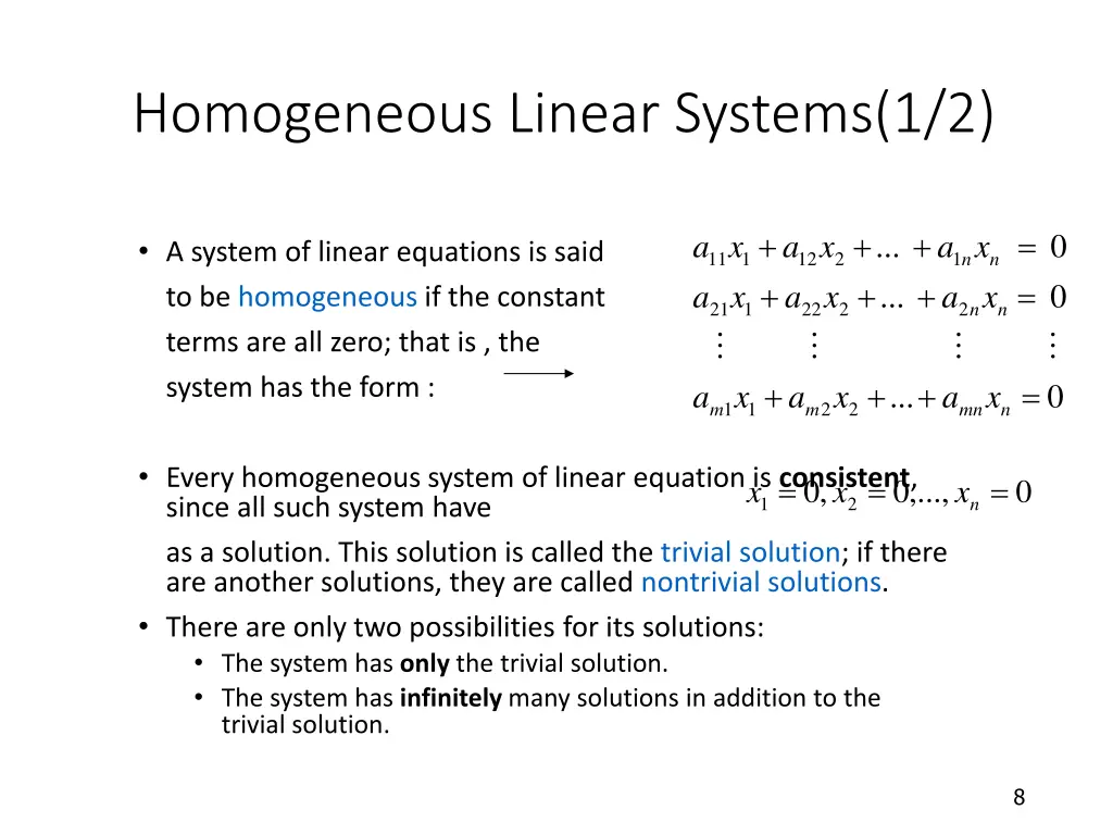 homogeneous linear systems 1 2