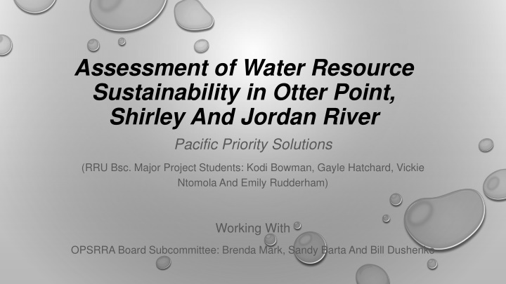 assessment of water resource sustainability