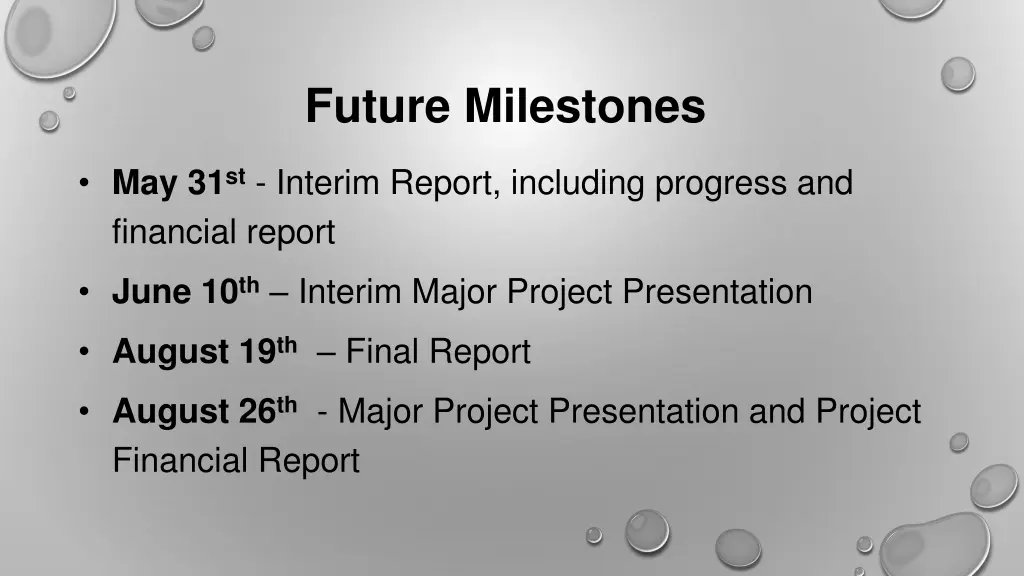 future milestones