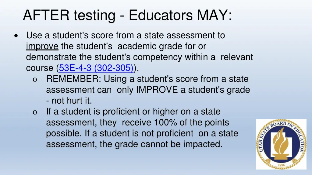 after testing educators may