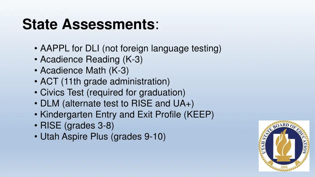 state assessments