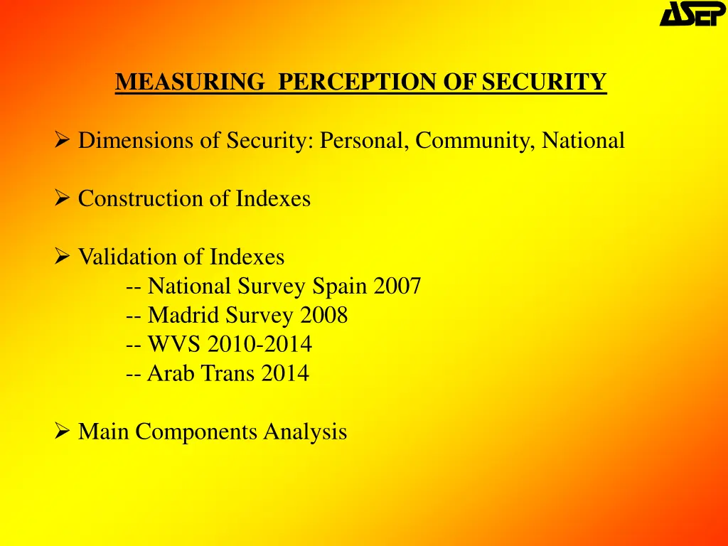 measuring perception of security