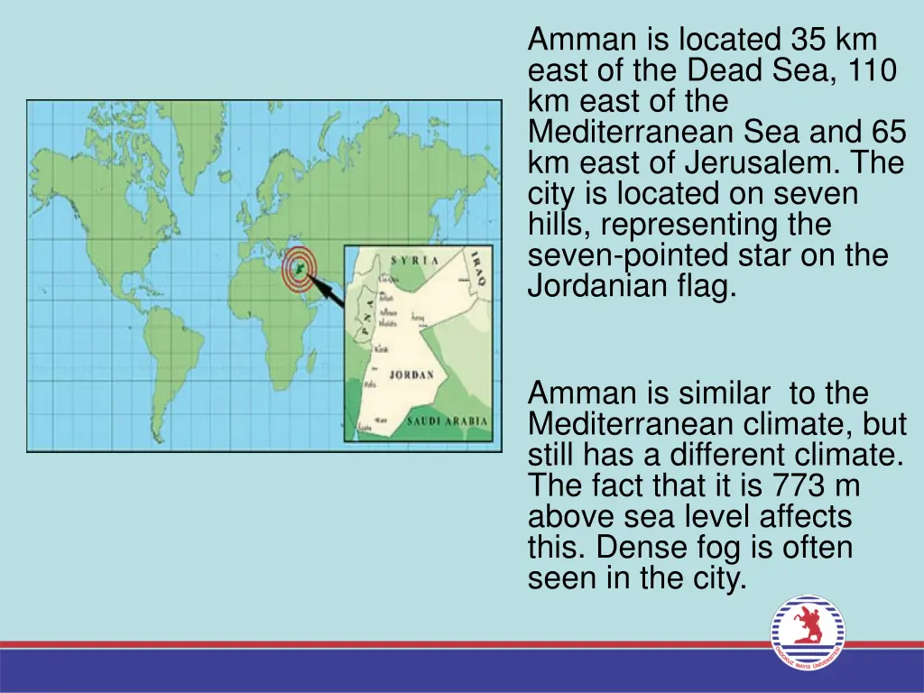 amman is located 35 km east of the dead