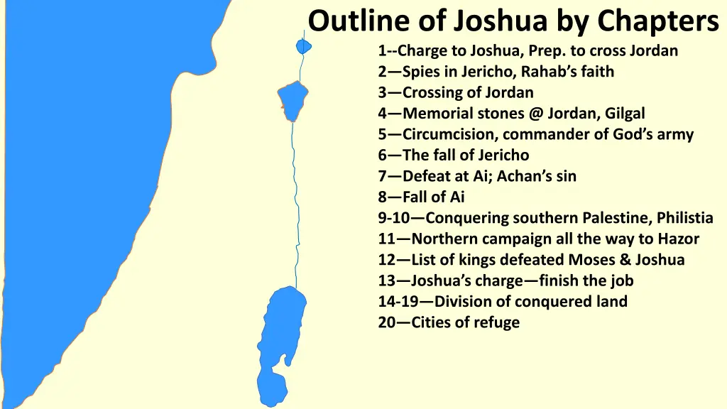 outline of joshua by chapters 1 charge to joshua 2