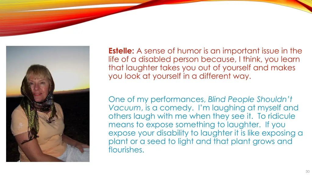 estelle a sense of humor is an important issue