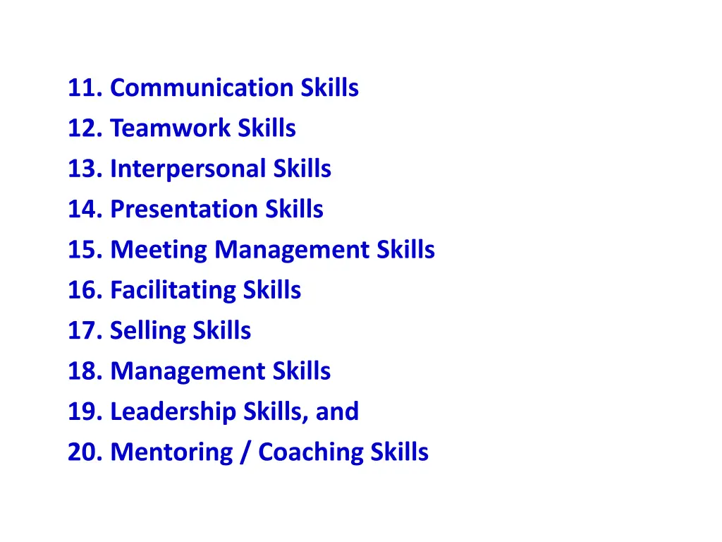 11 communication skills 12 teamwork skills