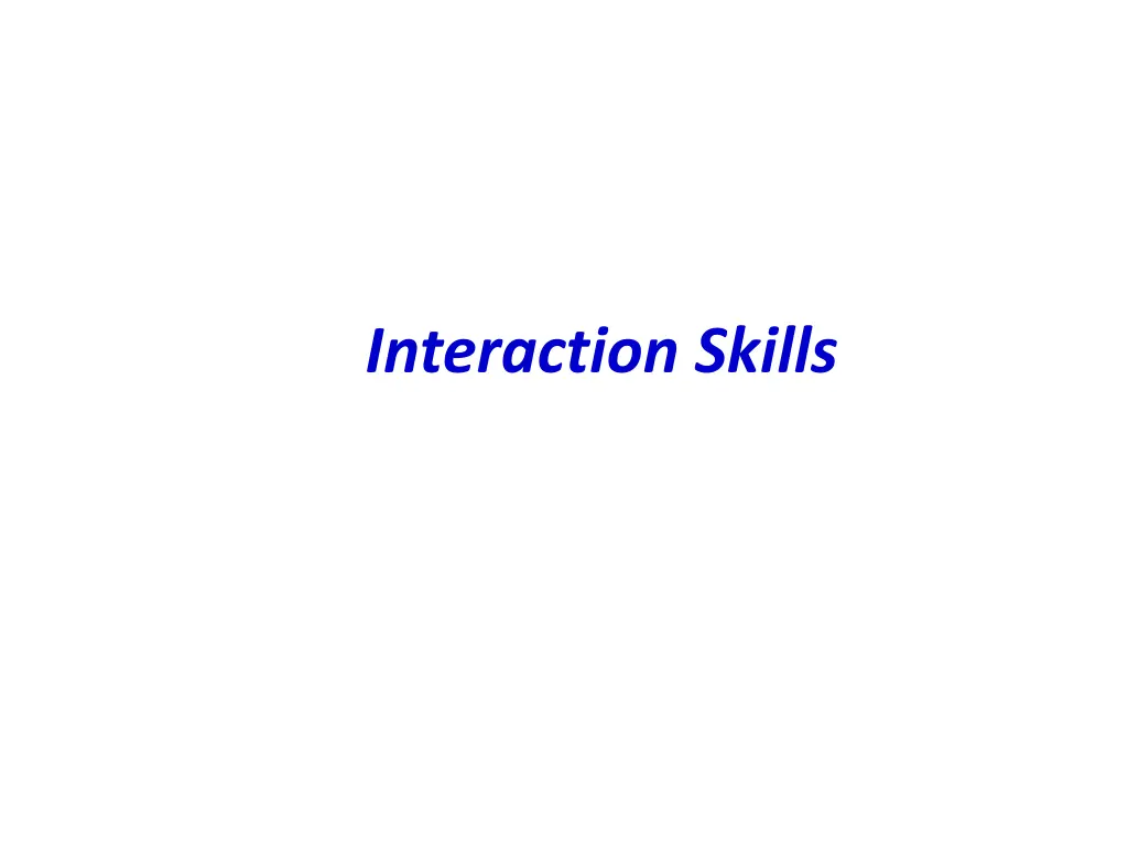 interaction skills