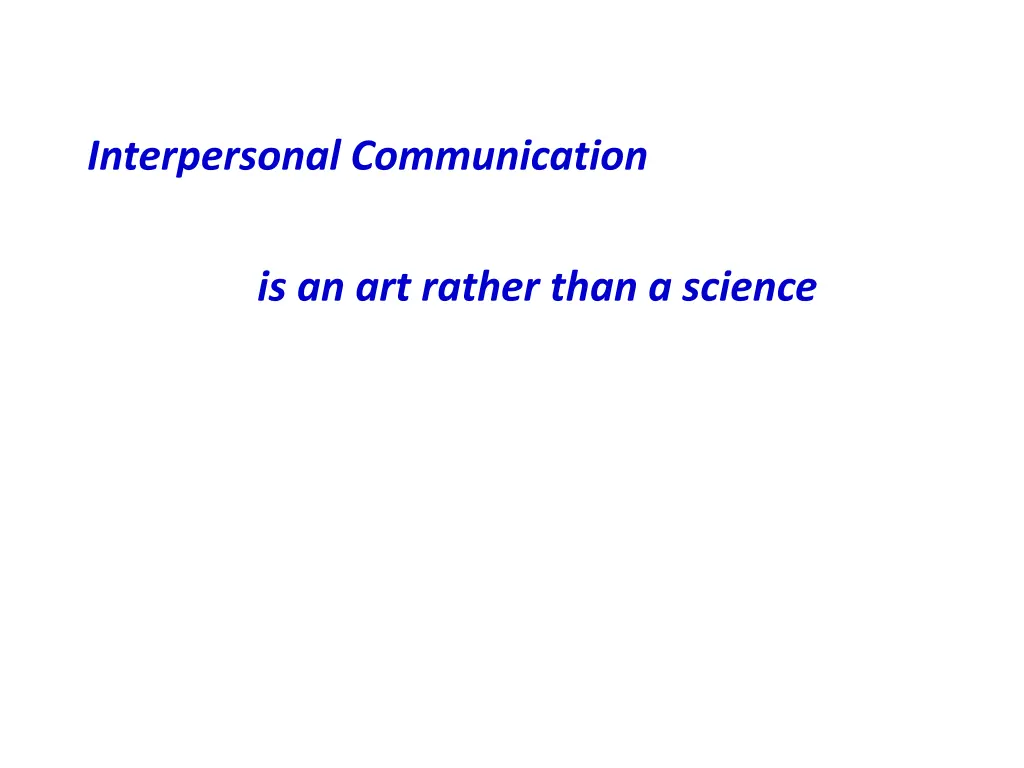 interpersonal communication