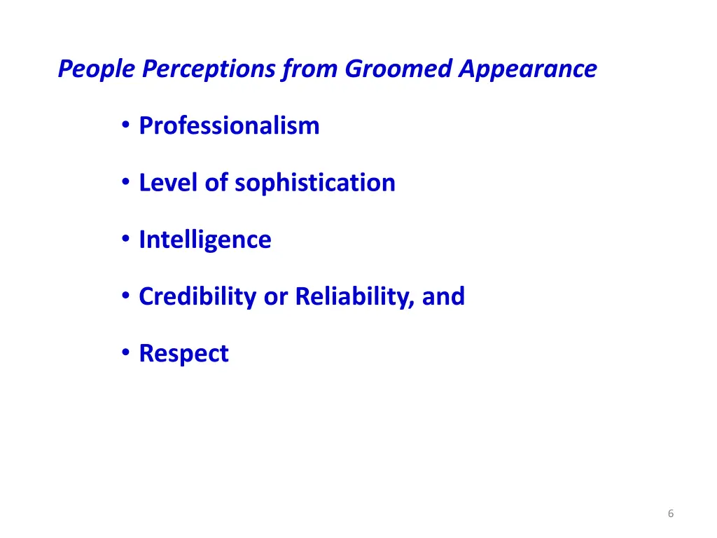 people perceptions from groomed appearance