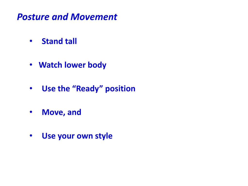 posture and movement