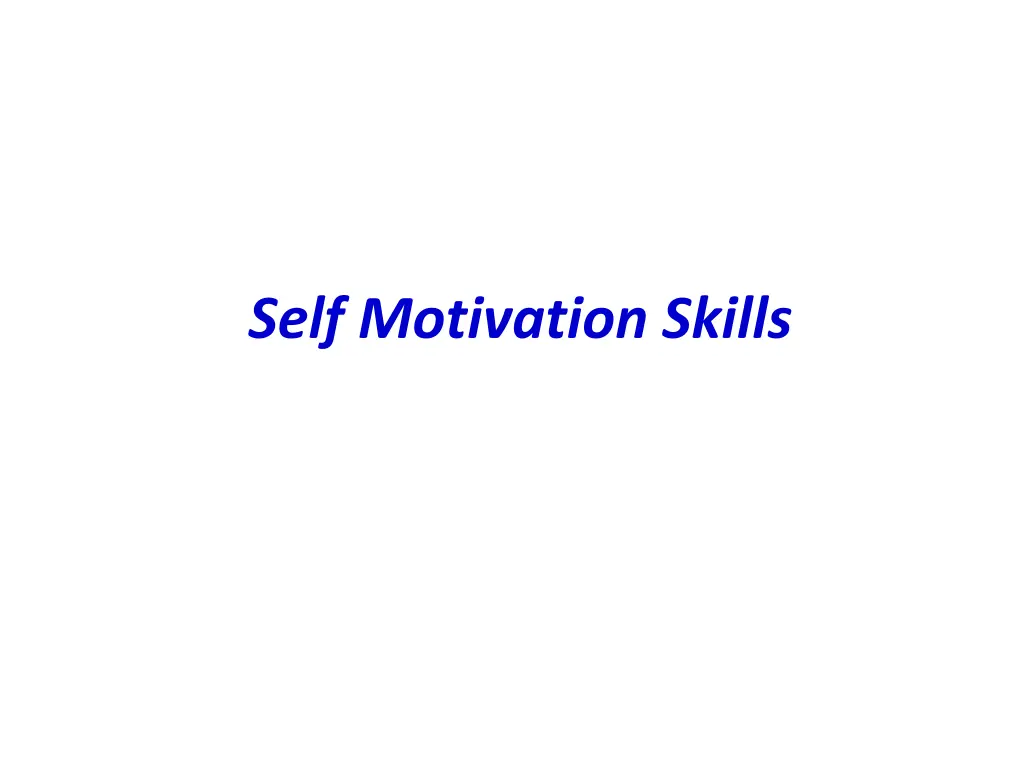 self motivation skills