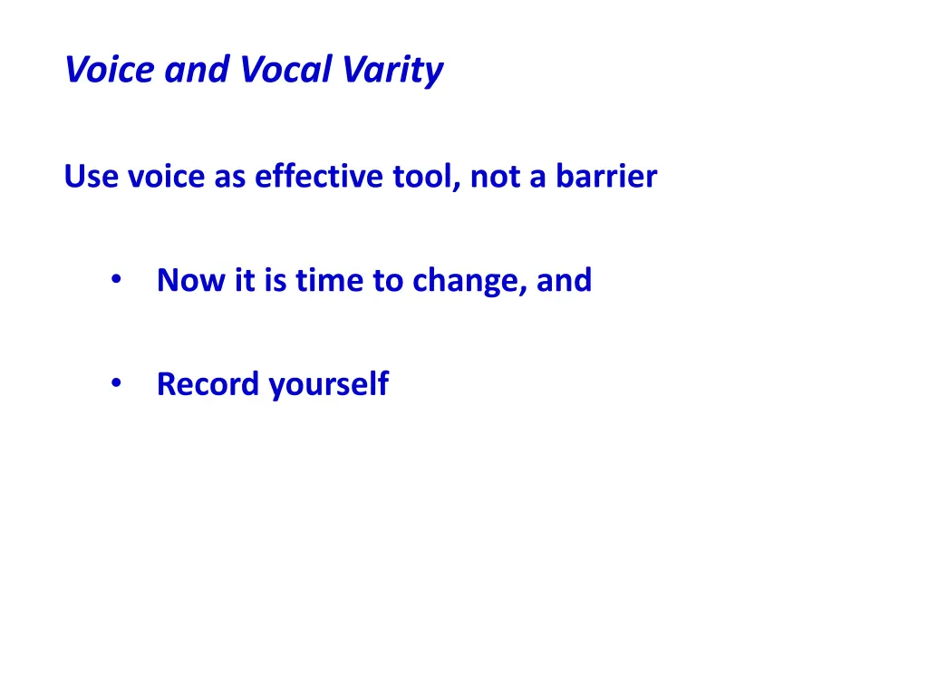 voice and vocal varity