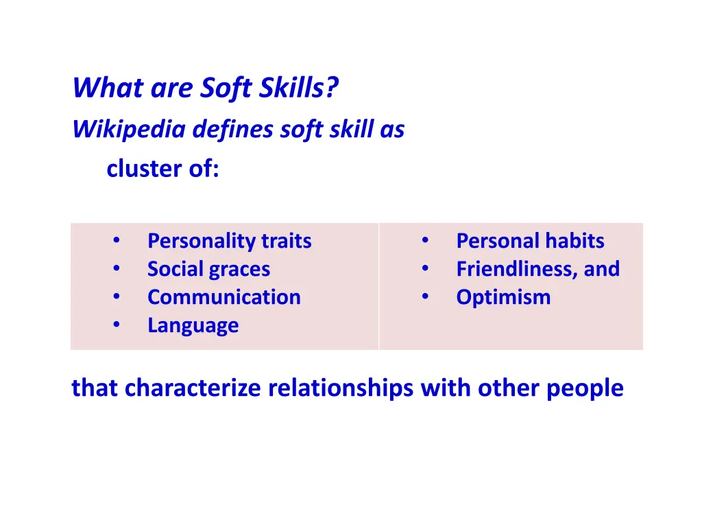 what are soft skills wikipedia defines soft skill