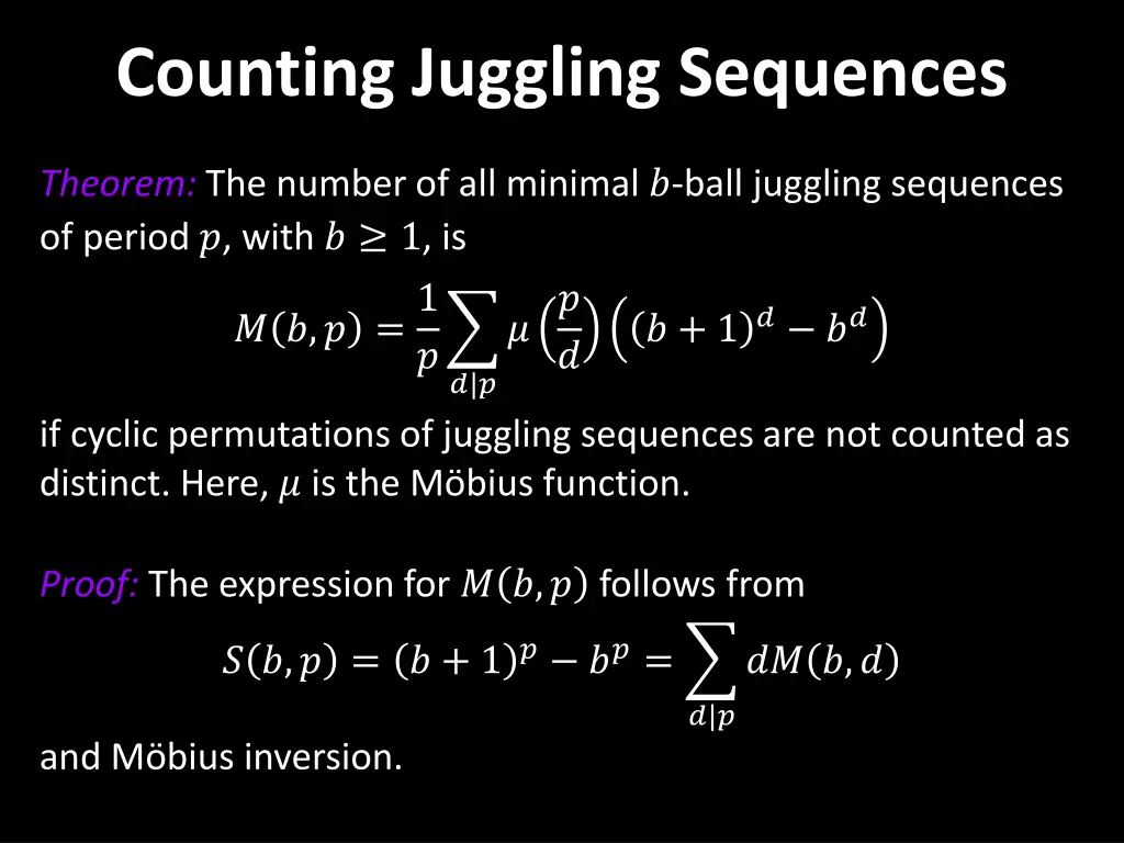 counting juggling sequences 4