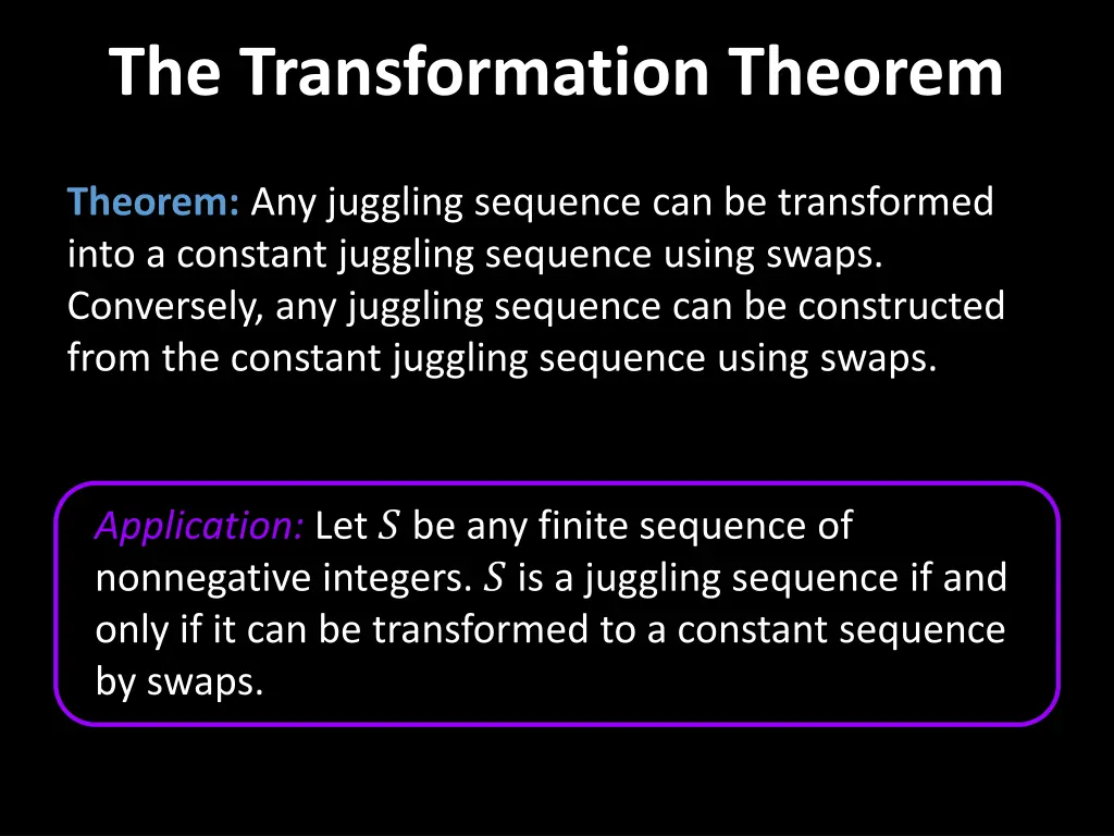 the transformation theorem