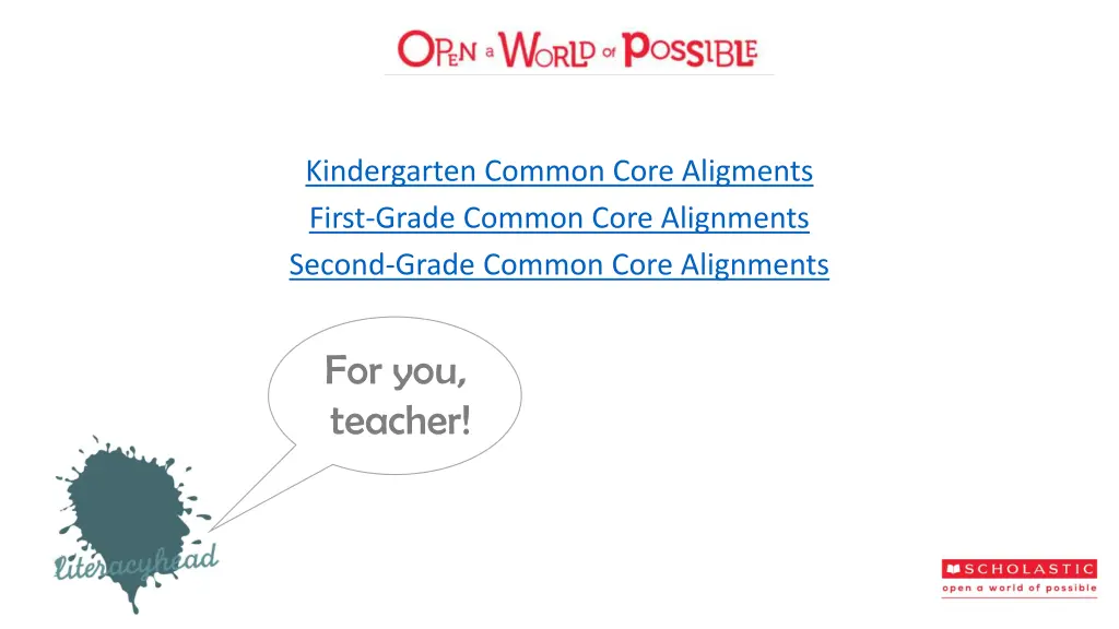 kindergarten common core aligments first grade