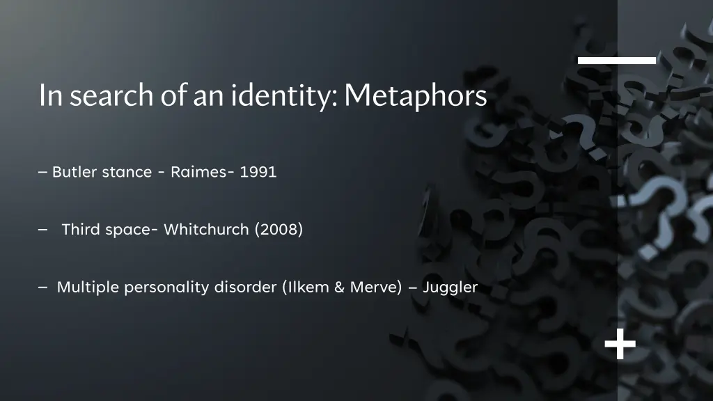 in search of an identity metaphors