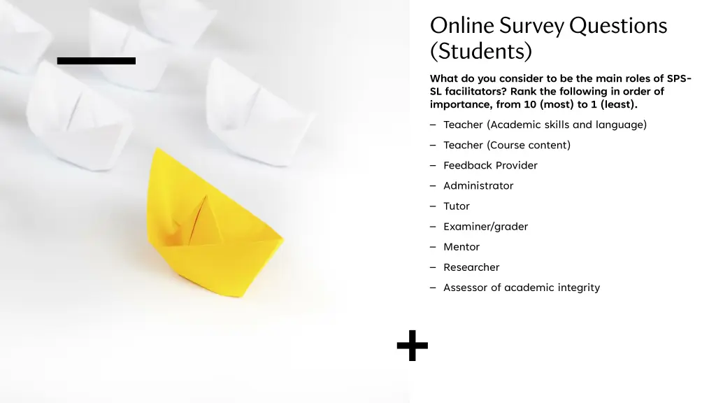 online survey questions students