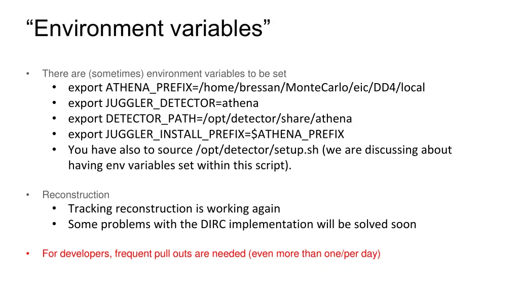 environment variables