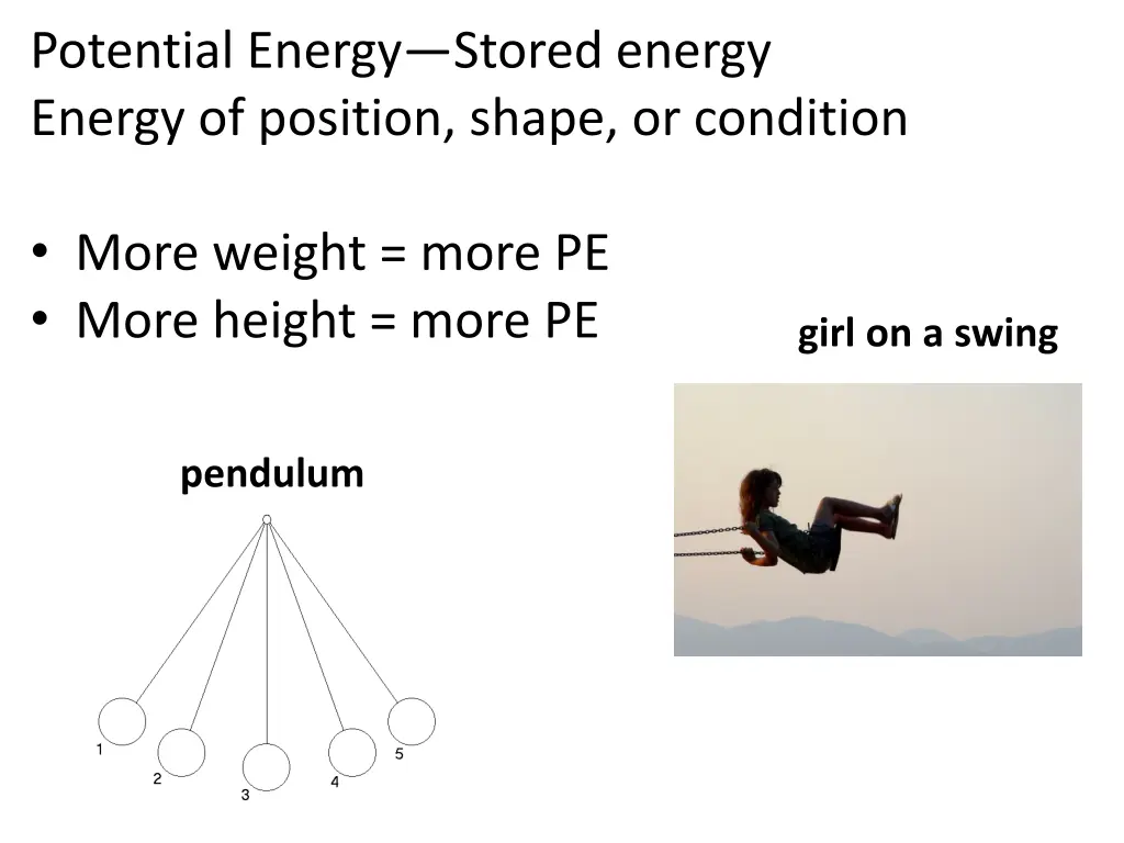 potential energy stored energy energy of position