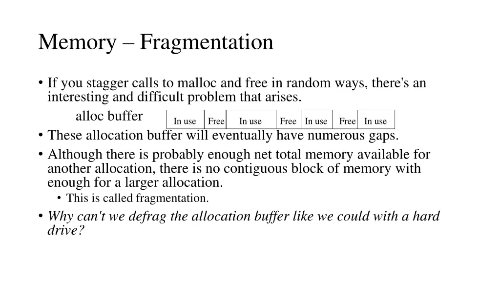 memory fragmentation