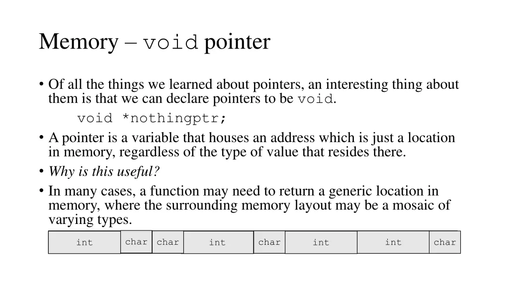 memory void pointer