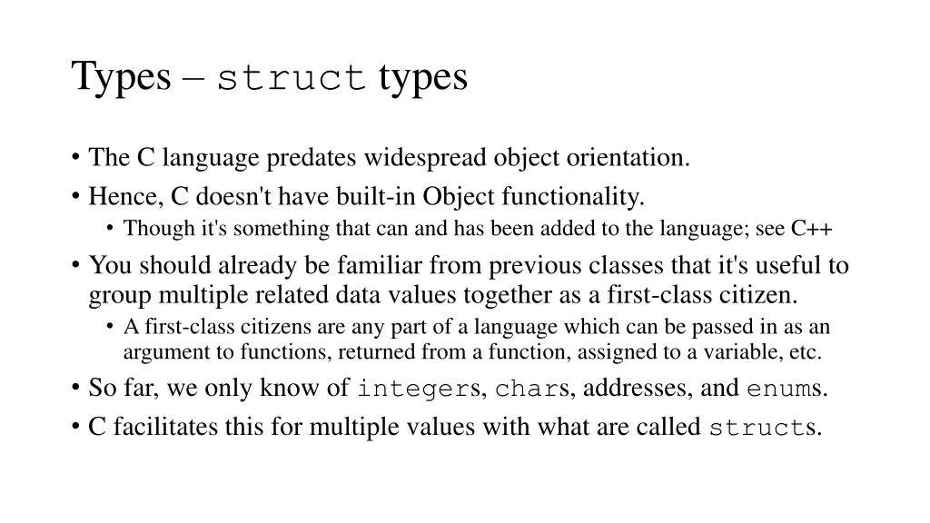 types struct types