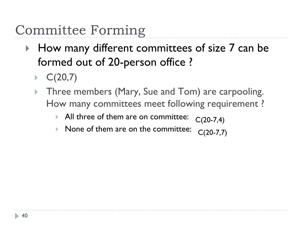 committee forming how many different committees