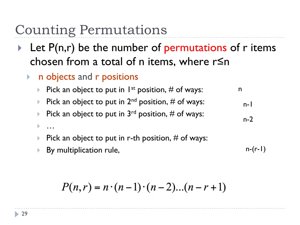 counting permutations let p n r be the number