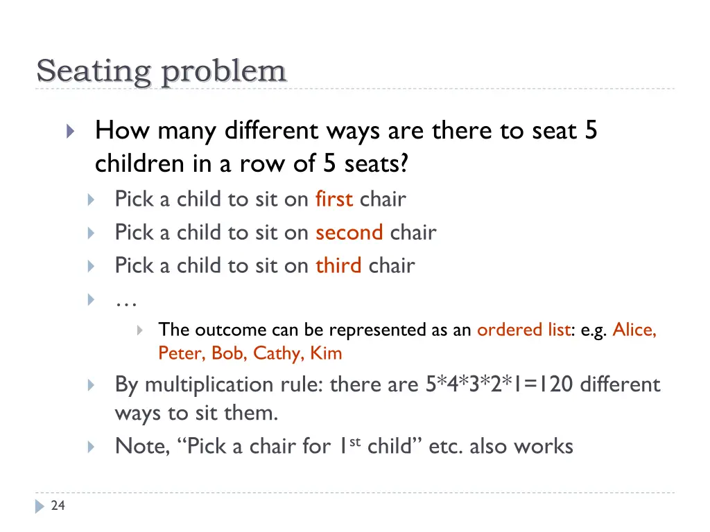 seating problem